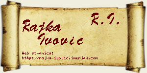 Rajka Ivović vizit kartica